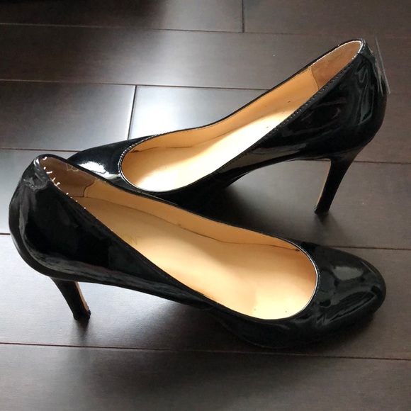 Black Patent Almond Toe Pumps